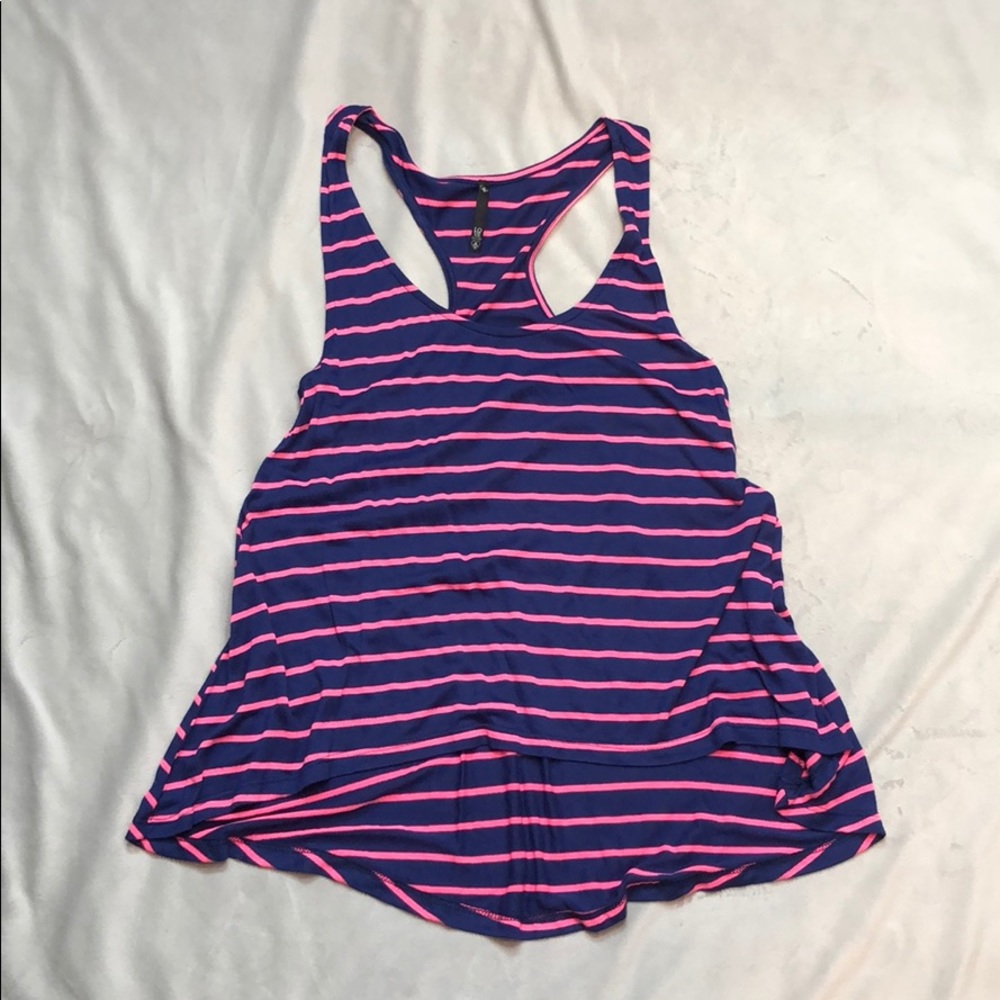 NWOT High Low Hem Stripes Racerback Tank